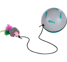 Игрушка Trixie для кошек мяч с моторчиком и мышью, 9 см