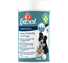 Витамины 8in1 Excel Brewers Yeast для собак и кошек, пивные дрожжи с чесноком, для кожи и шерсти 140 шт Витамины 8in1 Excel Brewers Yeast для собак и кошек, пивные дрожжи с чесноком, для кожи и шерсти 140 шт