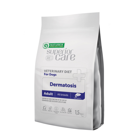 Ветеринарний дієтичний корм для здоров&#039;я шкіри та шерсті собак NP Superior Care Veterinary Diet Dermatosis Salmon Adult All Breed Dogs з лососем, 1,5кг - фото 1