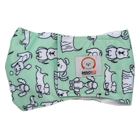 Misoko&amp;Co Многоразовый подгузник для кобелей, S (щенки), mint - фото 1