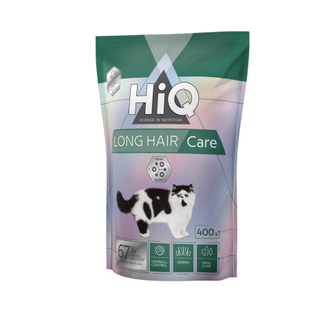 Сухой корм для взрослых длинношерстных кошек HiQ LongHair care 400g - фото 1