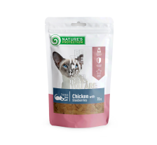 Лакомство для кошек, снеки из курицы с клюквой, Nature's Protection, Snacks For Cats, With chicken and blueberries 75г Лакомство для кошек, снеки из курицы с клюквой, Nature's Protection, Snacks For Cats, With chicken and blueberries 75г