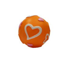 MISOKO&CO Игрушка для собак, мячик с фрагментами сердца, винил, оранжевый, 7.62 см MISOKO&CO Игрушка для собак, мячик с фрагментами сердца, винил, оранжевый, 7.62 см