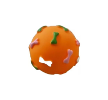 MISOKO&CO Игрушка для собак, мячик с косточками, винил, оранжевый, 7.62 см MISOKO&CO Игрушка для собак, мячик с косточками, винил, оранжевый, 7.62 см