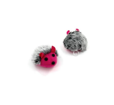 HIPPIE PET Игрушка для котов Вибрирующая мышка серо-розовая 7 см