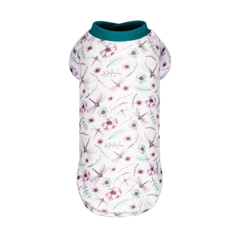 Футболка Pet Fashion Flora для собак хлопок белый трикотаж с цветочным принтом XS - фото 1
