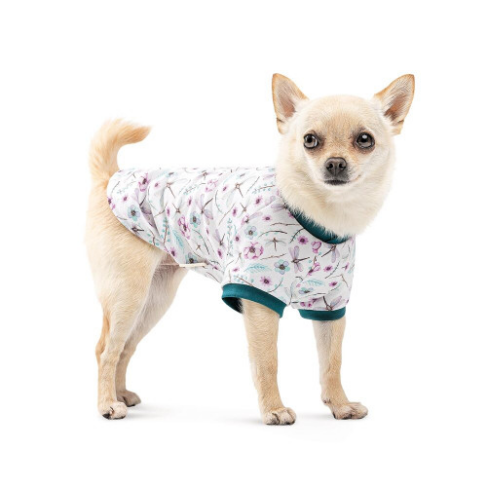 Футболка Pet Fashion Flora для собак хлопок белый трикотаж с цветочным принтом XXS - фото 3