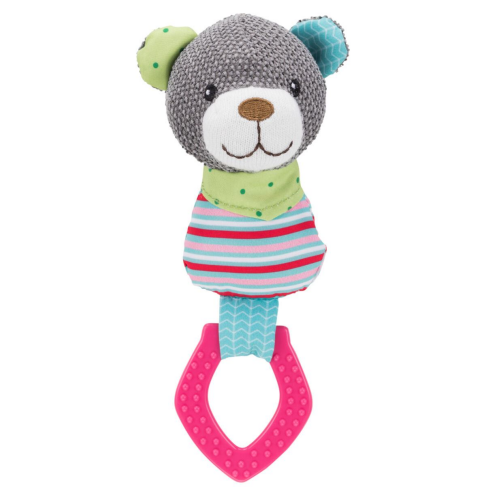 Іграшка Trixie Junior Ведмідь для собак, з кільцем зі звуком, 23 см (текстиль/плюш) - фото 1