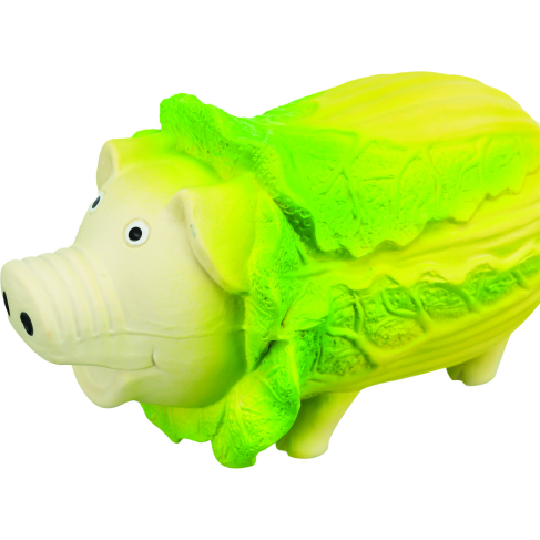 Игрушка Trixie Капустная свинка латекс для собак 23 см светло-зеленая - фото 2