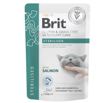 Корм влажный Brit GF VD Care Sterilised для кошек с лососем 85 г Корм влажный Brit GF VD Care Sterilised для кошек с лососем 85 г