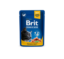 Влажный корм Brit Premium Cat Pouch для кошек, с лососем и форелью, 100 г Влажный корм Brit Premium Cat Pouch для кошек, с лососем и форелью, 100 г