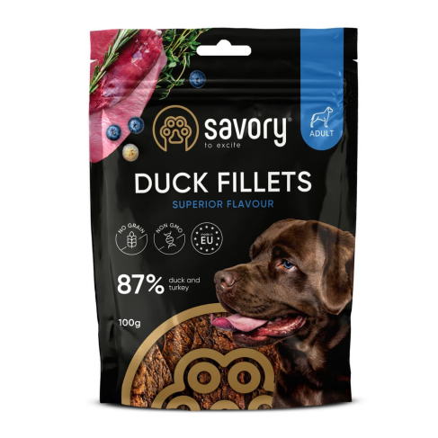 Джерки Savory Fillet Turkey With Duck, филе индейки с уткой, 100 г - фото 1