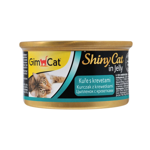 Влажный корм GimCat Shiny Cat для кошек, курица и креветка, 70 г - фото 1