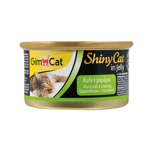 Влажный корм GimCat Shiny Cat для кошек, курица и папайя, 70 г - фото 1