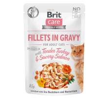 Влажный корм Brit Care Cat Pouch для кошек, филе в соусе, нежная индейка и пикантный лосось, 85 г Влажный корм Brit Care Cat Pouch для кошек, филе в соусе, нежная индейка и пикантный лосось, 85 г