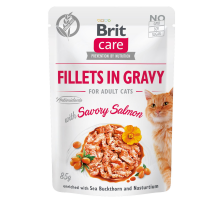 Влажный корм Brit Care Cat Pouch для кошек, филе в соусе, пикантный лосось, 85 г Влажный корм Brit Care Cat Pouch для кошек, филе в соусе, пикантный лосось, 85 г