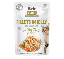 Влажный корм Brit Care Cat Pouch для кошек, в желе, треска и форель, 85 г Влажный корм Brit Care Cat Pouch для кошек, в желе, треска и форель, 85 г