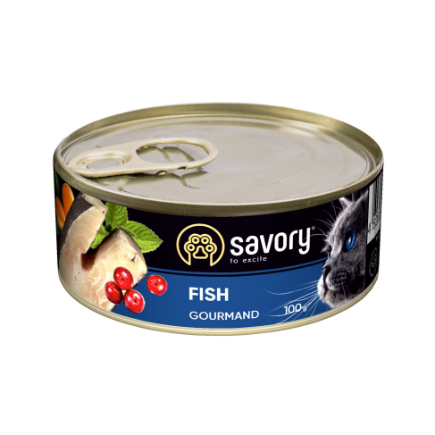 Влажный корм Savory для взрослых требовательных кошек, с рыбой, 100 г - фото 1