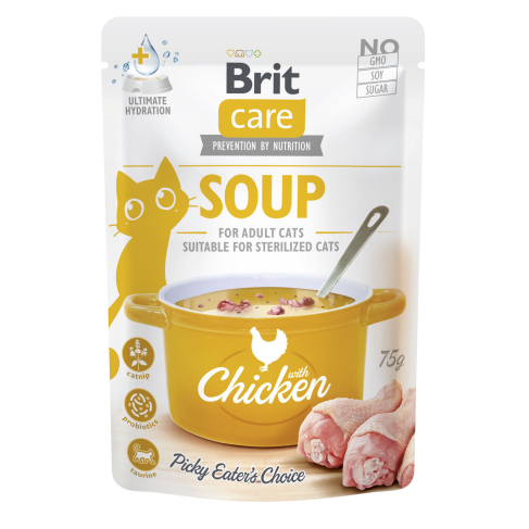Корм влажный &quot;Суп для кошек Brit Care Soup with Chicken с курицей&quot;, 75 г - фото 1