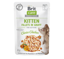 Корм влажный для котят Brit Care Cat Fillets in Gravy Choice Chicken филе в соусе с курицей, пауч, 85 г Корм влажный для котят Brit Care Cat Fillets in Gravy Choice Chicken филе в соусе с курицей, пауч, 85 г