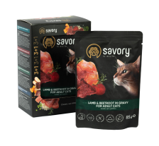 Набор влажных кормов Savory "3+1" для взрослых кошек, ягненок со свеклой в соусе, паучи, 4 шт 85 г Набор влажных кормов Savory "3+1" для взрослых кошек, ягненок со свеклой в соусе, паучи, 4 шт 85 г