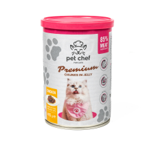 Корм влажный для взрослых котов Pet Chef, кусочки в желе с курицей 415 г Корм влажный для взрослых котов Pet Chef, кусочки в желе с курицей 415 г