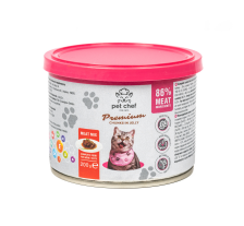 Корм влажный для взрослых котов Pet Chef, кусочки в желе Мясной микс 200 г Корм влажный для взрослых котов Pet Chef, кусочки в желе Мясной микс 200 г