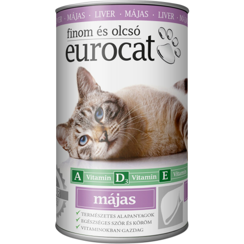 Корм влажный EuroCat Liver для котов кусочки в желе с печенью 415 г - фото 1