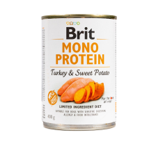 Влажный корм Brit Mono Protein Turkey & Sweet Potato для собак, с индейкой и бататом, 400 г Влажный корм Brit Mono Protein Turkey & Sweet Potato для собак, с индейкой и бататом, 400 г