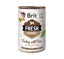 Консервированный корм Brit Fresh Turkey/Peas для собак, с индейкой и горошком, 400 г Консервированный корм Brit Fresh Turkey/Peas для собак, с индейкой и горошком, 400 г