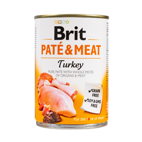Вологий корм Brit Care Pate &amp; Meat для собак, з індичкою, 400 г - фото 1