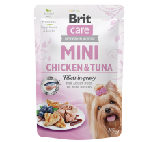 Влажный корм Brit Care Mini для собак, с филе курицы и тунца в соусе, 85 г Влажный корм Brit Care Mini для собак, с филе курицы и тунца в соусе, 85 г