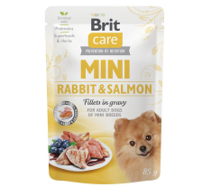 Влажный корм Brit Care Mini для собак, с филе кролика и лосося в соусе, 85 г Влажный корм Brit Care Mini для собак, с филе кролика и лосося в соусе, 85 г