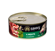 Влажный корм Savory для взрослых собак всех пород, с четырьмя видами мяса, 100 г Влажный корм Savory для взрослых собак всех пород, с четырьмя видами мяса, 100 г