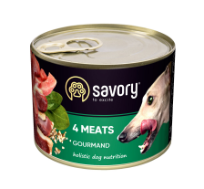 Влажный корм Savory для взрослых собак всех пород, с четырьмя видами мяса, 200 г Влажный корм Savory для взрослых собак всех пород, с четырьмя видами мяса, 200 г