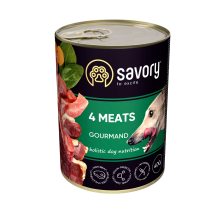 Влажный корм Savory для взрослых собак всех пород, с четырьмя видами мяса, 400 г Влажный корм Savory для взрослых собак всех пород, с четырьмя видами мяса, 400 г
