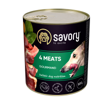 Влажный корм Savory для взрослых собак всех пород, с четырьмя видами мяса, 800 г Влажный корм Savory для взрослых собак всех пород, с четырьмя видами мяса, 800 г