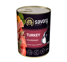 Влажный корм Savory для взрослых собак всех пород, с индейкой, 400 г