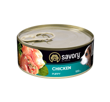 Влажный корм Savory для щенков всех пород, с курицей, 100 г