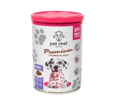 Корм влажный для взрослых собак Pet Chef, кусочки в желе с индейкой. 415 г Корм влажный для взрослых собак Pet Chef, кусочки в желе с индейкой. 415 г