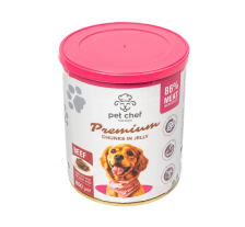 Корм влажный для взрослых собак Pet Chef, кусочки в желе с говядиной 800 г Корм влажный для взрослых собак Pet Chef, кусочки в желе с говядиной 800 г