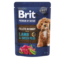 Корм влажный Brit Premium Fillets in Gravy Lamb & Green Peas для собак малых пород филе в соусе ягненка и зеленый горошек 85 г Корм влажный Brit Premium Fillets in Gravy Lamb & Green Peas для собак малых пород филе в соусе ягненка и зеленый горошек 85 г