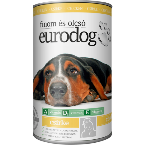 Корм вологий EuroDog Poultry для собак шматочки в желе з птицею 1,24 кг - фото 1