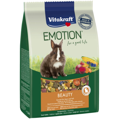 Корм Vitakraft Emotion Beauty для кроликов, для красоты кожи и шерсти, 1,5 кг - фото 1