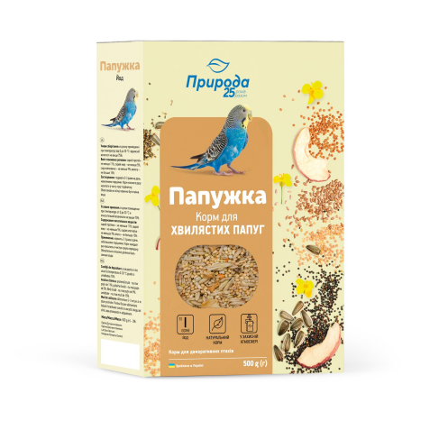 Корм Природа &laquo;Папужка. Йод&raquo; для хвилястих папуг, 500 г - фото 1
