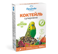 Корм Природа Коктейль «Суперменю» для волнистых попугаев, 500 г Корм Природа Коктейль «Суперменю» для волнистых попугаев, 500 г