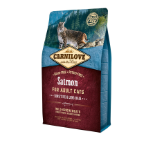 Сухой корм Carnilove Cat Sensitive & Long Hair для кошек с чувствительным пищеварением, лосось, 2 кг