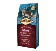 Сухой корм Carnilove Cat Sensitive & Long Hair для кошек с чувствительным пищеварением, лосось, 6 кг