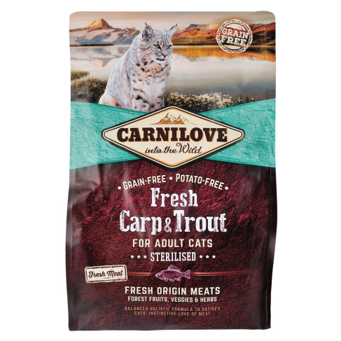 Сухой корм Carnilove Fresh Carp &amp; Trout для стерилизованных кошек, рыба, 2 кг - фото 4
