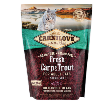 Сухой корм Carnilove Fresh Carp & Trout для стерилизованных кошек, рыба, 400 г